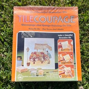 Vtg. 1972 Craft Master Tile Coupage Decoupage and Sponge Painting on Tile